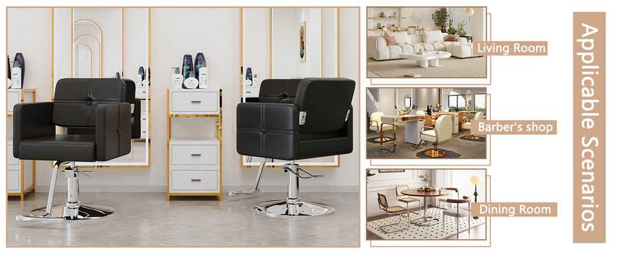 Chrome pedal for height adjustment on salon styling chair
