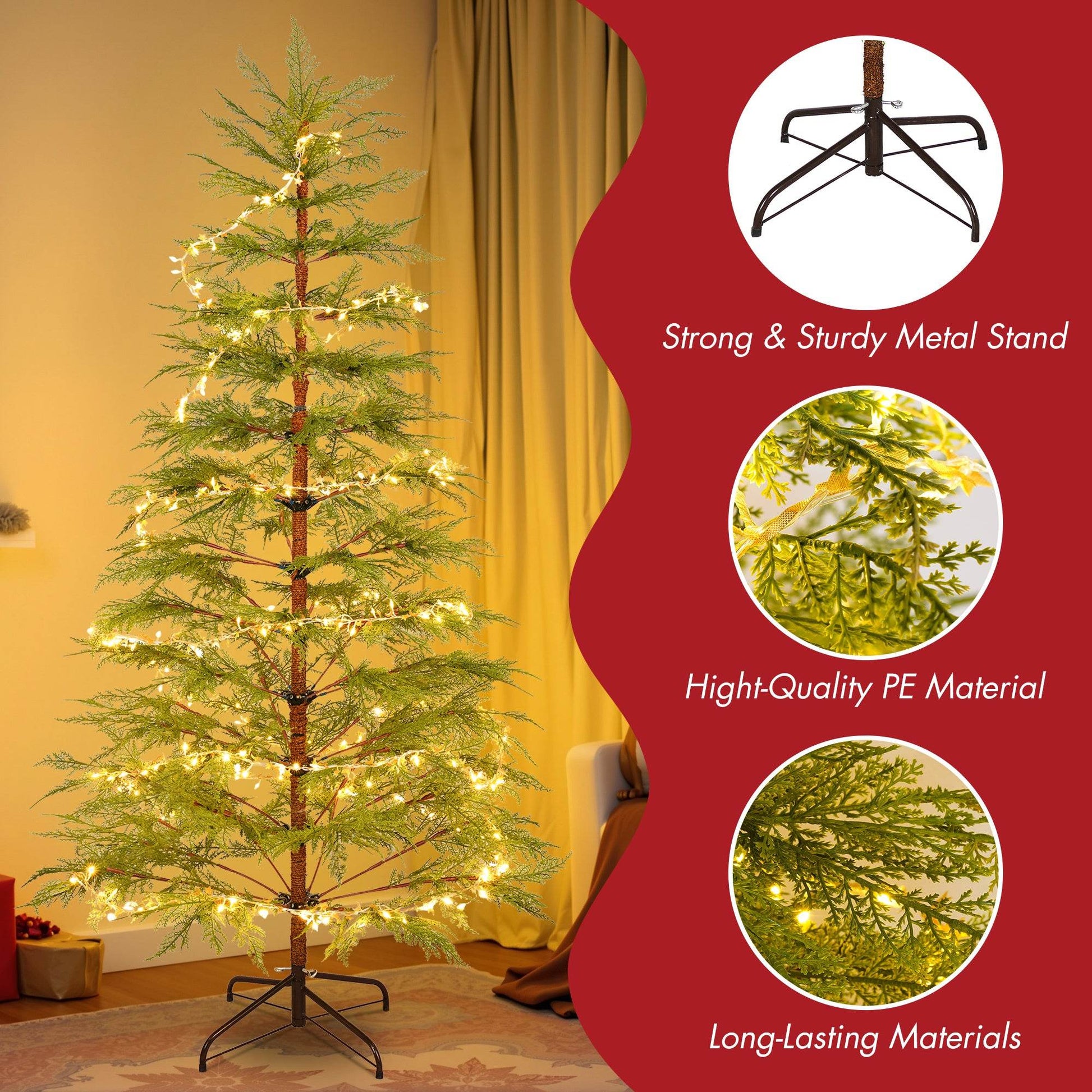 6ft Realistic LED Christmas Tree with Metal Stand - 612 Tips