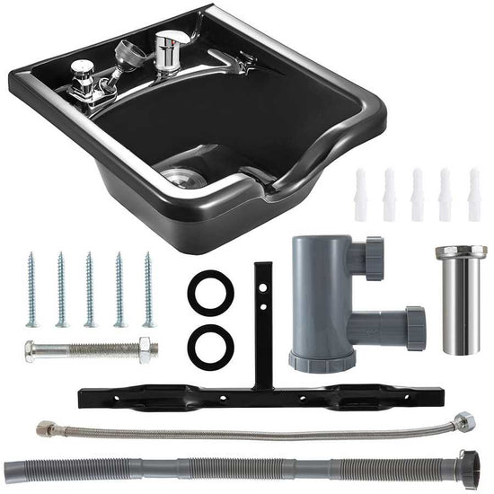 Shampoo Bowl Sink Black with ABS Plastic for Salons 