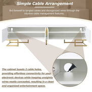 Entertainment center with built-in cable management system, keeping wires hidden for a clean and organized setup.