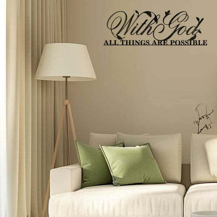 Zebra Metal Wall Art displayed above a neutral-toned sofa with green pillows, perfect for faith-inspired home decor themes.