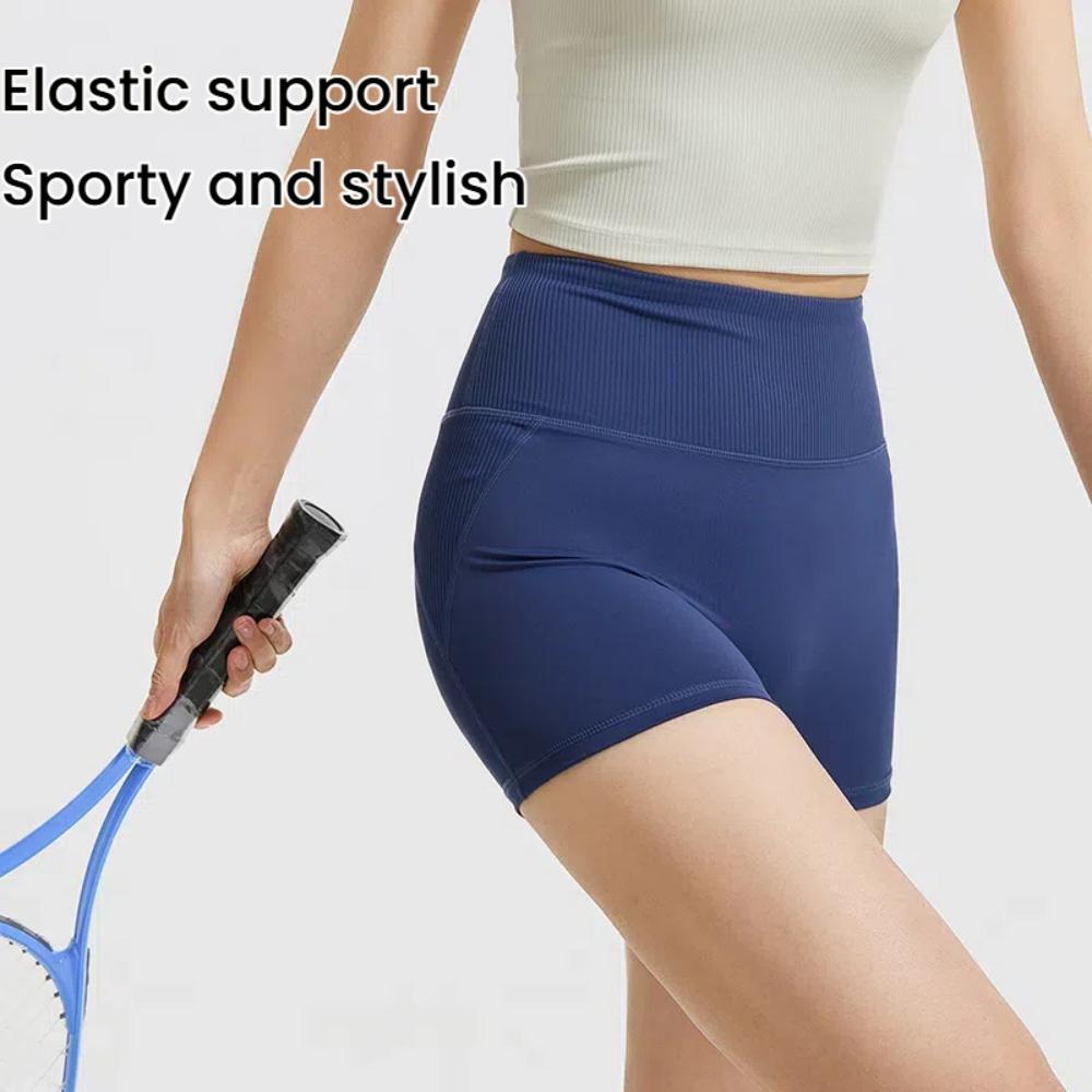 Yoga Shorts Tummy Control - High Waist in whale blue with soft, breathable fabric, ideal for sporty and stylish fitness routines.