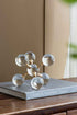 Decorative molecular model on a book with a blurred background