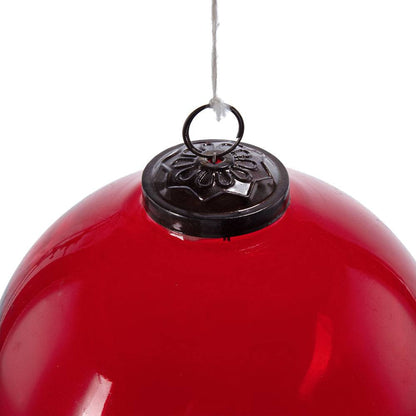 6' Red Glass Ornament, Decorative Hanging Ball Christmas Tree Ornaments for Holiday Party Decorations, Set of 3