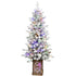 4 ft flocked Christmas tree with LED lights and glitter base