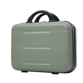 Green briefcase with black handle on a white background