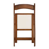 Solid Wood Upholstered Folding Chair Set - Space Saving & Easy to Carry - Walnut Shelf with Beige Cushion - 4PCS for Dining Room