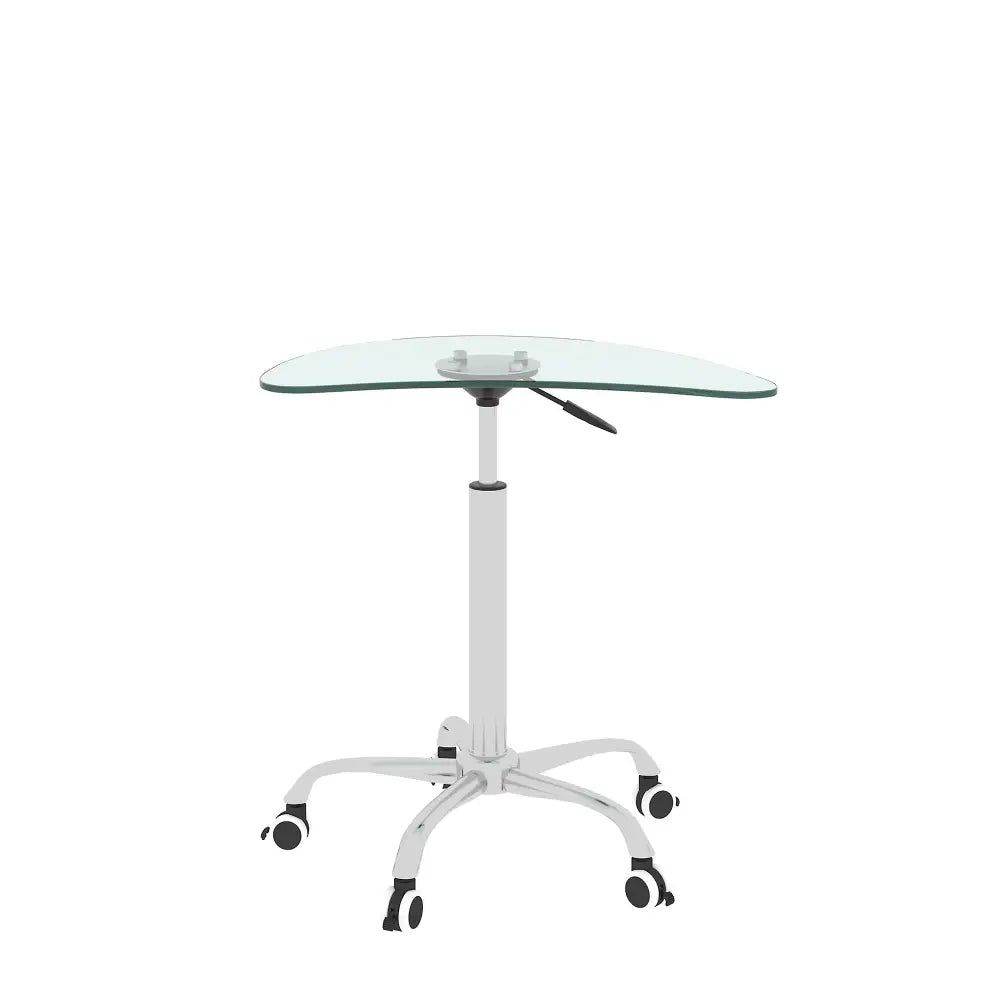 MLNshops Adjustable Glass Table with Wheels for Home Office - MLNshops
