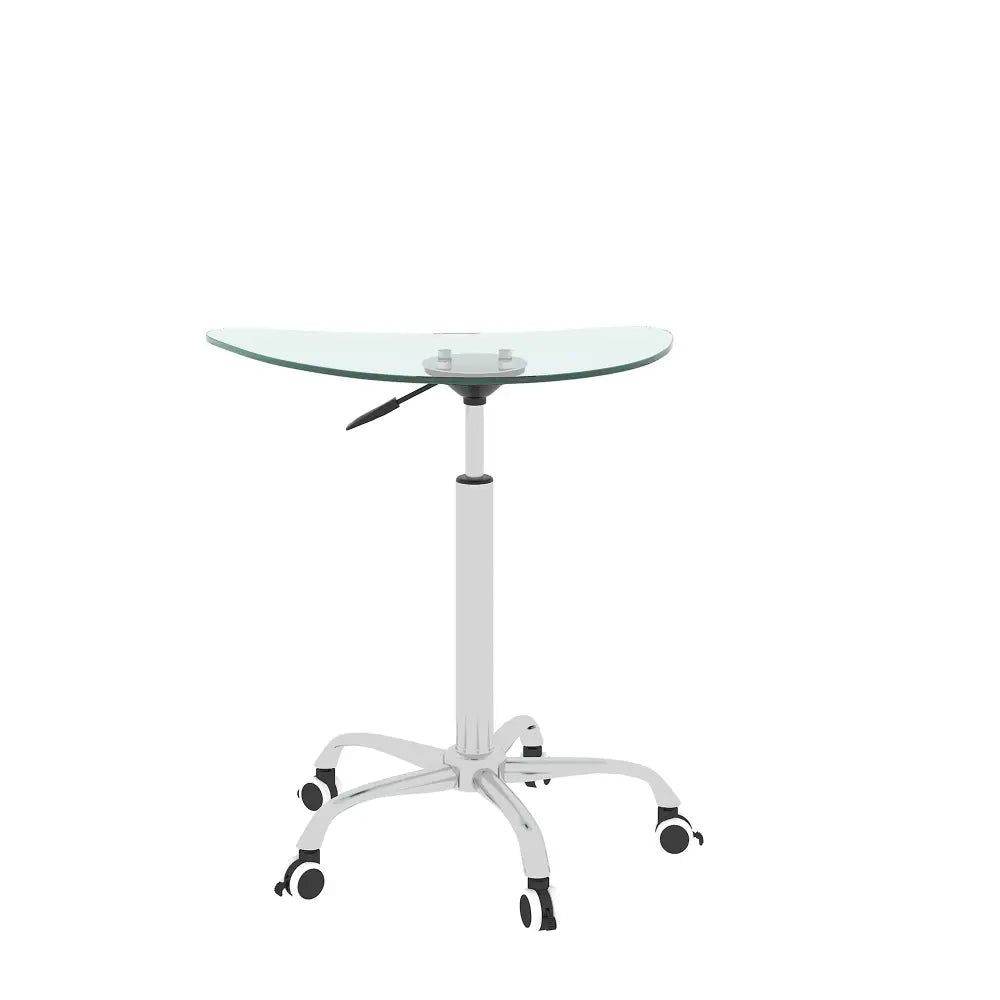 MLNshops Adjustable Glass Table with Wheels for Home Office - MLNshops