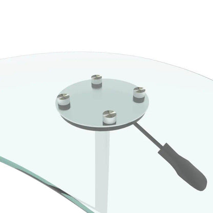 MLNshops Adjustable Glass Table with Wheels for Home Office - MLNshops