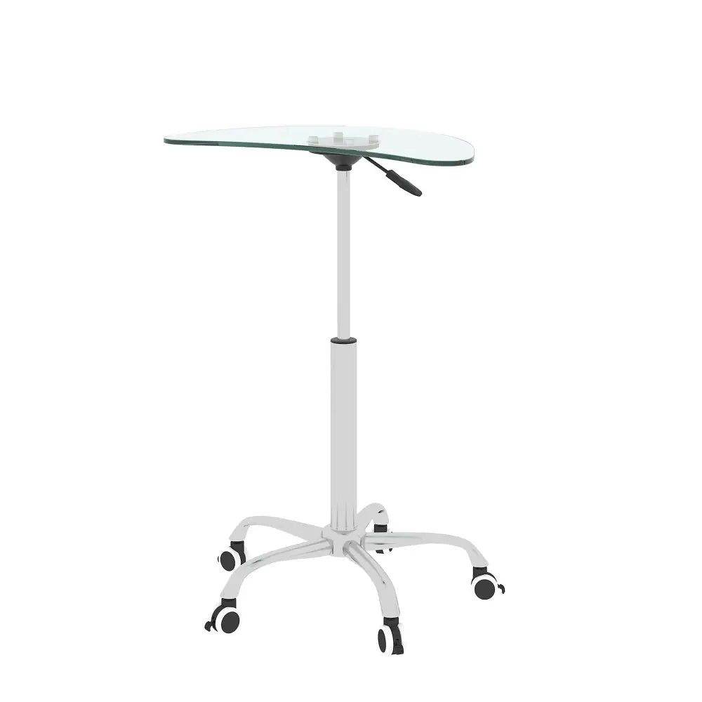 MLNshops Adjustable Glass Table with Wheels for Home Office - MLNshops