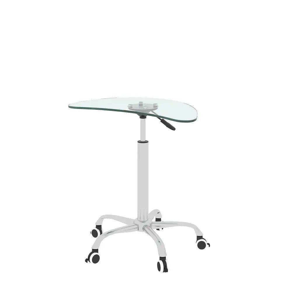 MLNshops Adjustable Glass Table with Wheels for Home Office - MLNshops