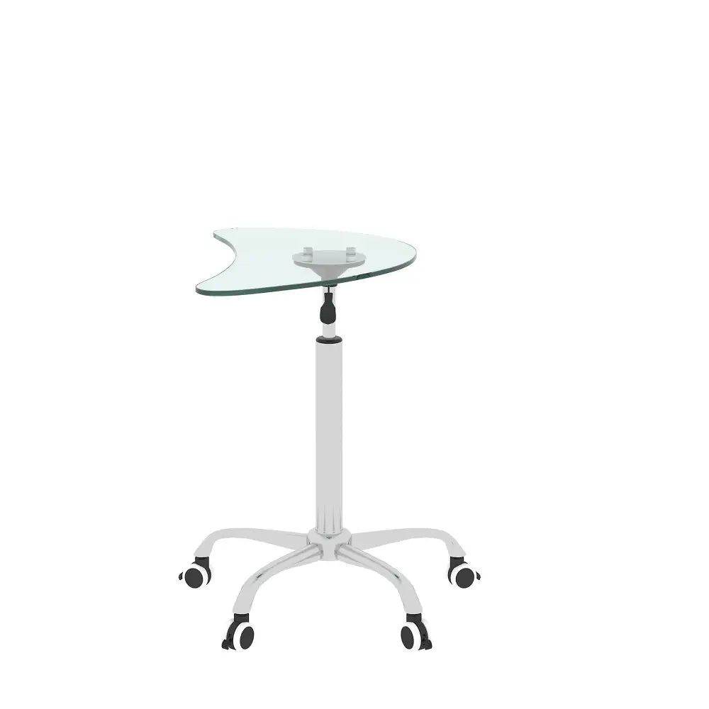 MLNshops Adjustable Glass Table with Wheels for Home Office - MLNshops