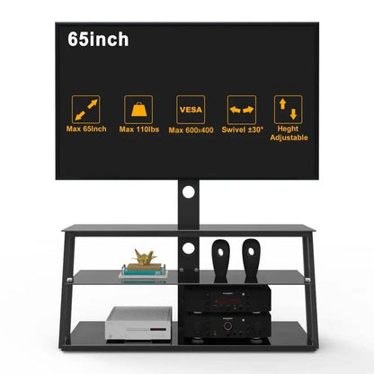 MLNshops Adjustable Glass TV Stand for Modern Living Rooms - MLNshops