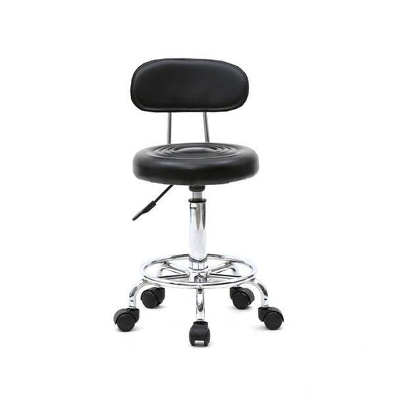Adjustable Salon Stool with Backrest, Rolling Chair