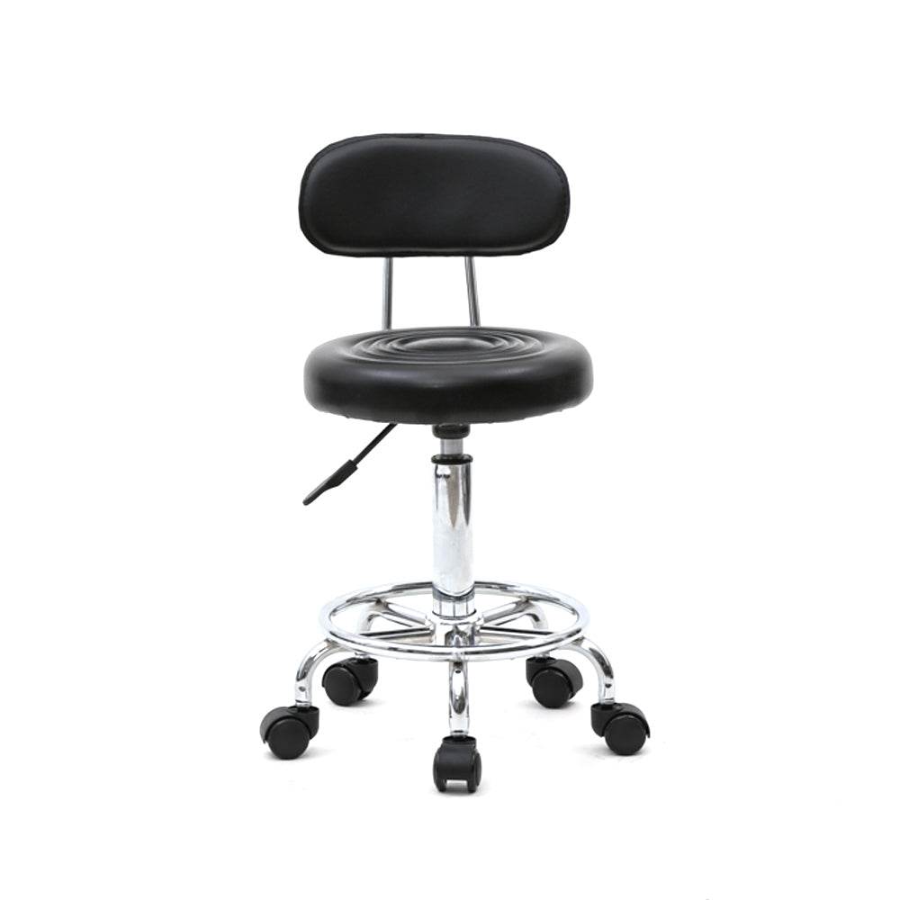 Adjustable Salon Stool with Backrest, Rolling Chair Default Title