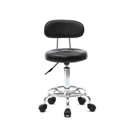 Adjustable Salon Stool with Backrest, Rolling Chair Default Title