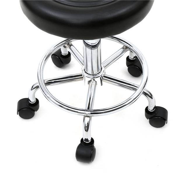 Adjustable Salon Stool with Backrest, Rolling Chair