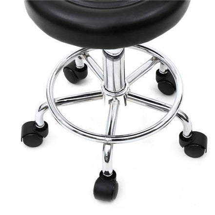 Adjustable Salon Stool with Backrest, Rolling Chair