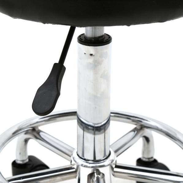 Adjustable Salon Stool with Backrest, Rolling Chair