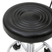 Adjustable Salon Stool with Backrest, Rolling Chair