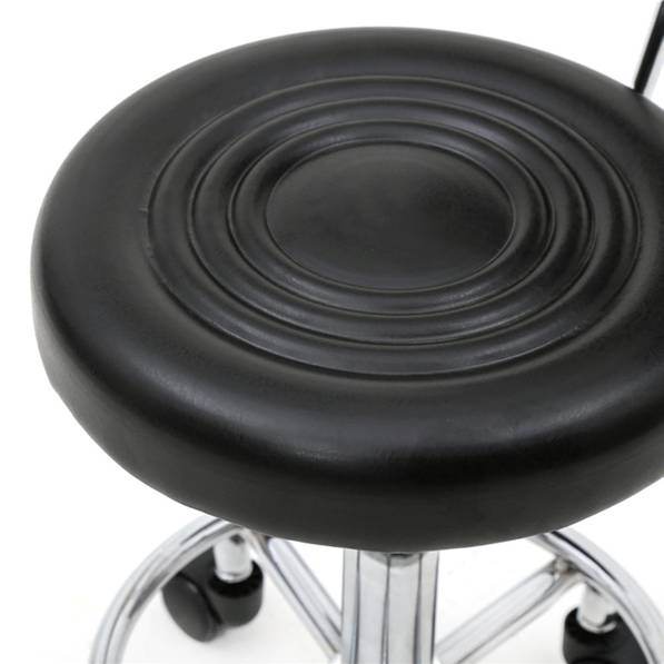 Adjustable Salon Stool with Backrest, Rolling Chair