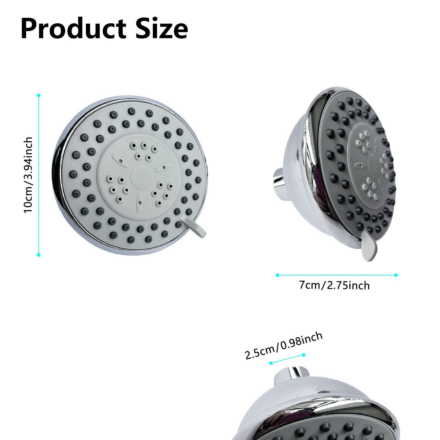 mlnshops Adjustable Swivel Showerhead with Multi-Mode Spray