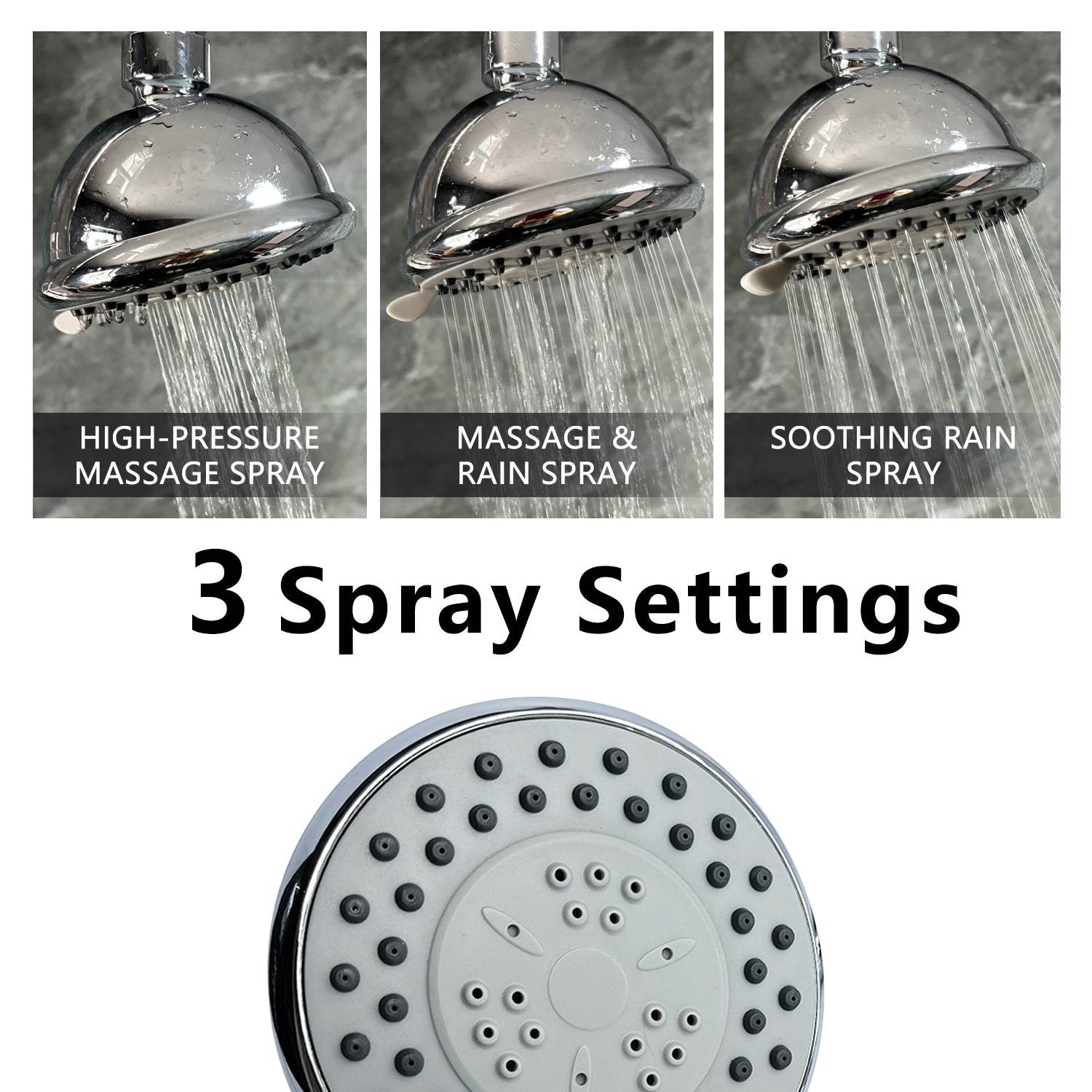 mlnshops Adjustable Swivel Showerhead with Multi-Mode Spray