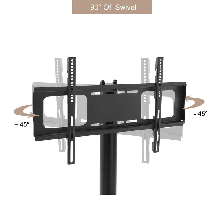 MLNshops Adjustable TV Stand Black Tempered Glass