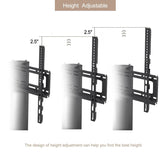 MLNshops Adjustable TV Stand Black Tempered Glass