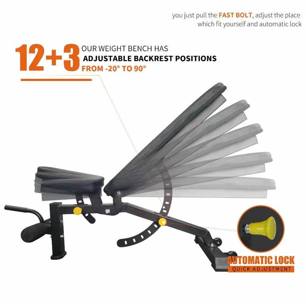 MLNshops Adjustable Weight Bench for Home Fitness