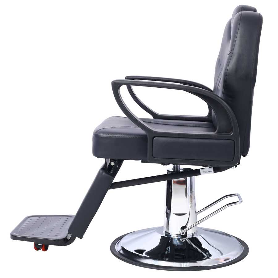 Salon-grade Barber Chair - Heavy Duty Hydraulic with adjustable height and footrest, ideal for barbershops
