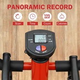 Red stair stepper with dual hydraulic system, high loading capacity, and stable design suitable for indoor cardio workouts