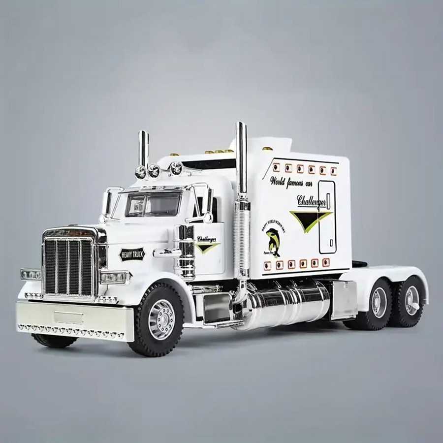 Model of a large white truck on a gray background
