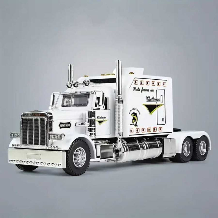Model of a large white truck on a gray background