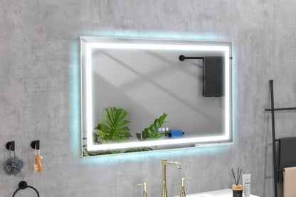 Crystal Bathroom Vanity LED Mirror with 3 Color Lights Mirror