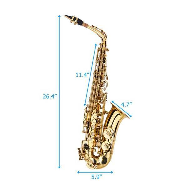 mlnshops Alto Saxophone Gold Finish with Accessories Set