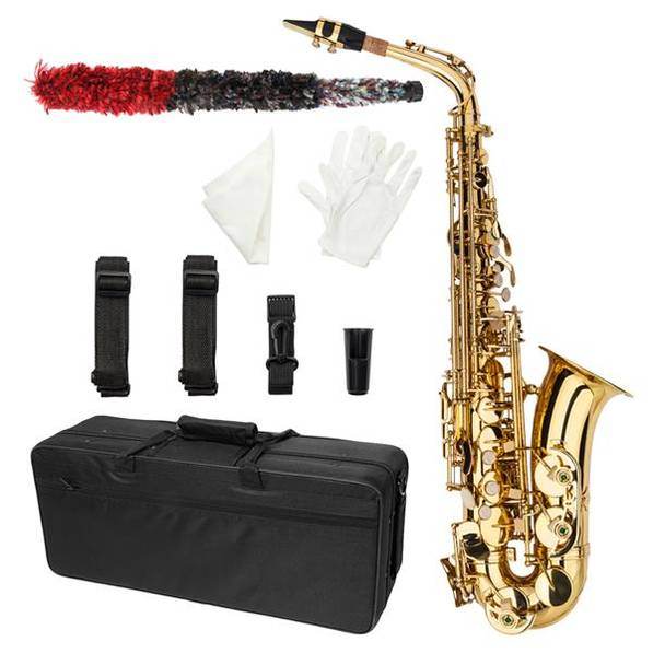 mlnshops Alto Saxophone Gold Finish with Accessories Set