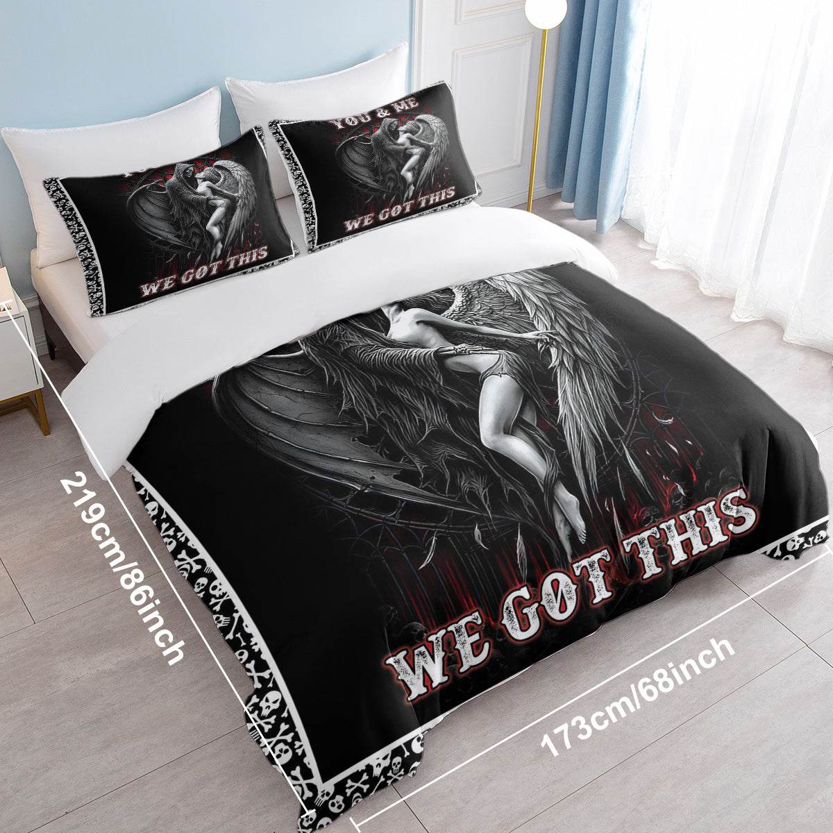 MLNSHOPS Angel Print Duvet Cover Queen Set