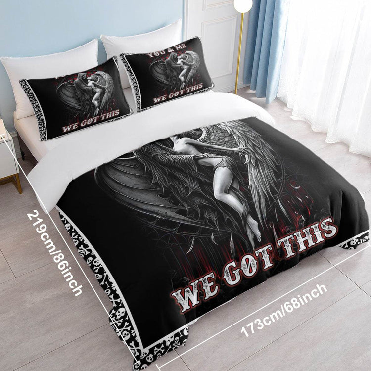 MLNSHOPS Angel Print Duvet Cover Queen Set