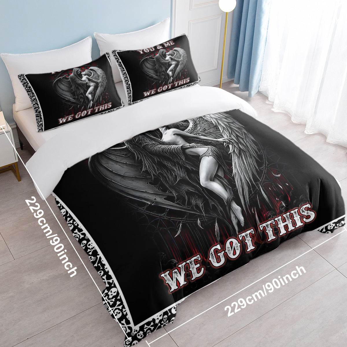 MLNSHOPS Angel Print Duvet Cover Queen Set