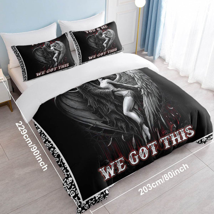 MLNSHOPS Angel Print Duvet Cover Queen Set