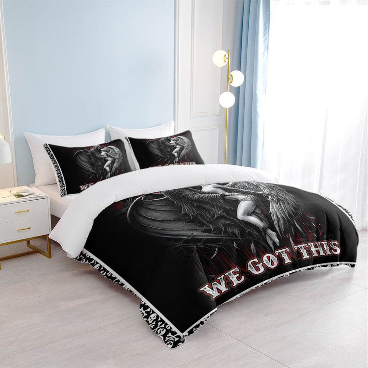 MLNSHOPS Angel Print Duvet Cover Queen Set