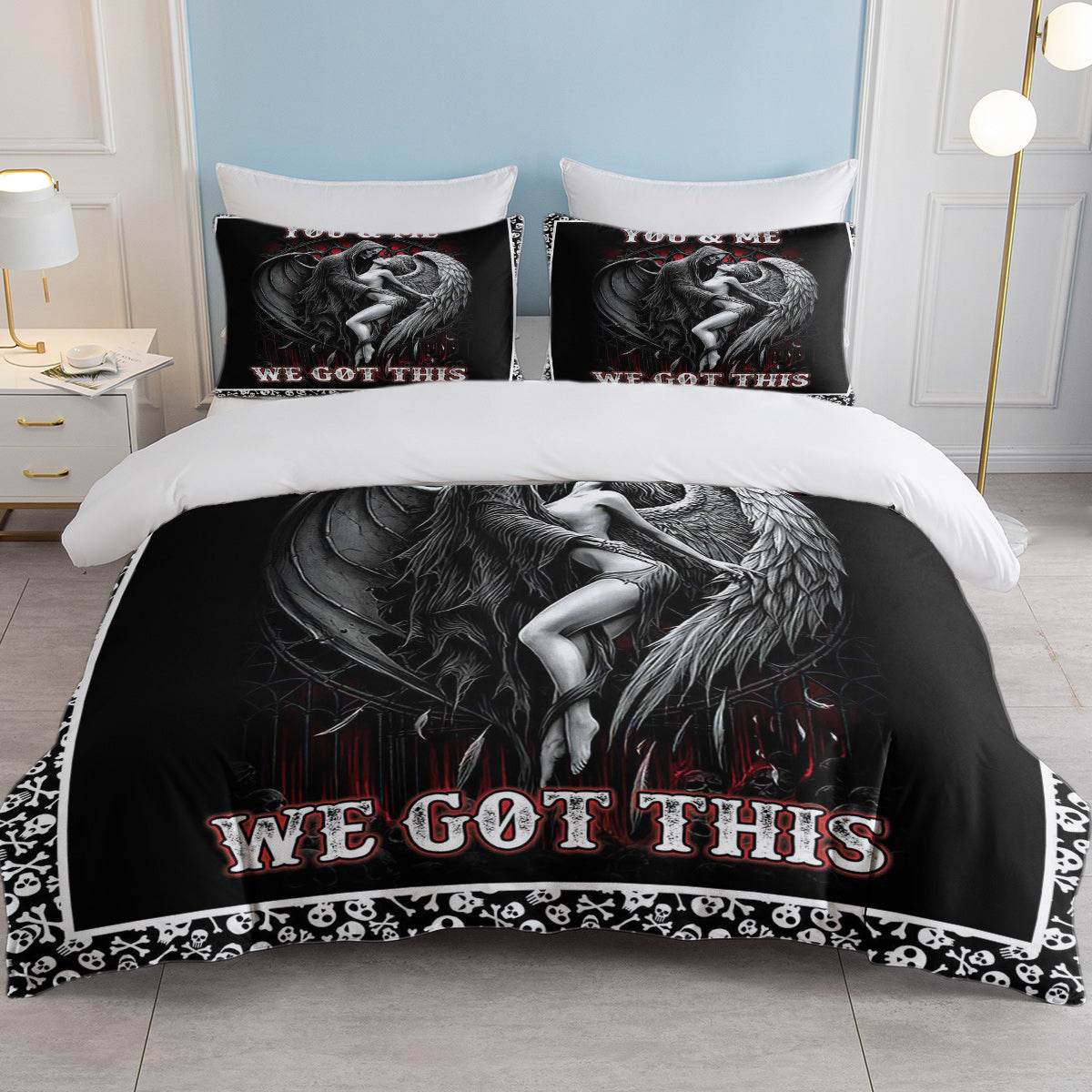 MLNSHOPS Angel Print Duvet Cover Queen Set Default Title