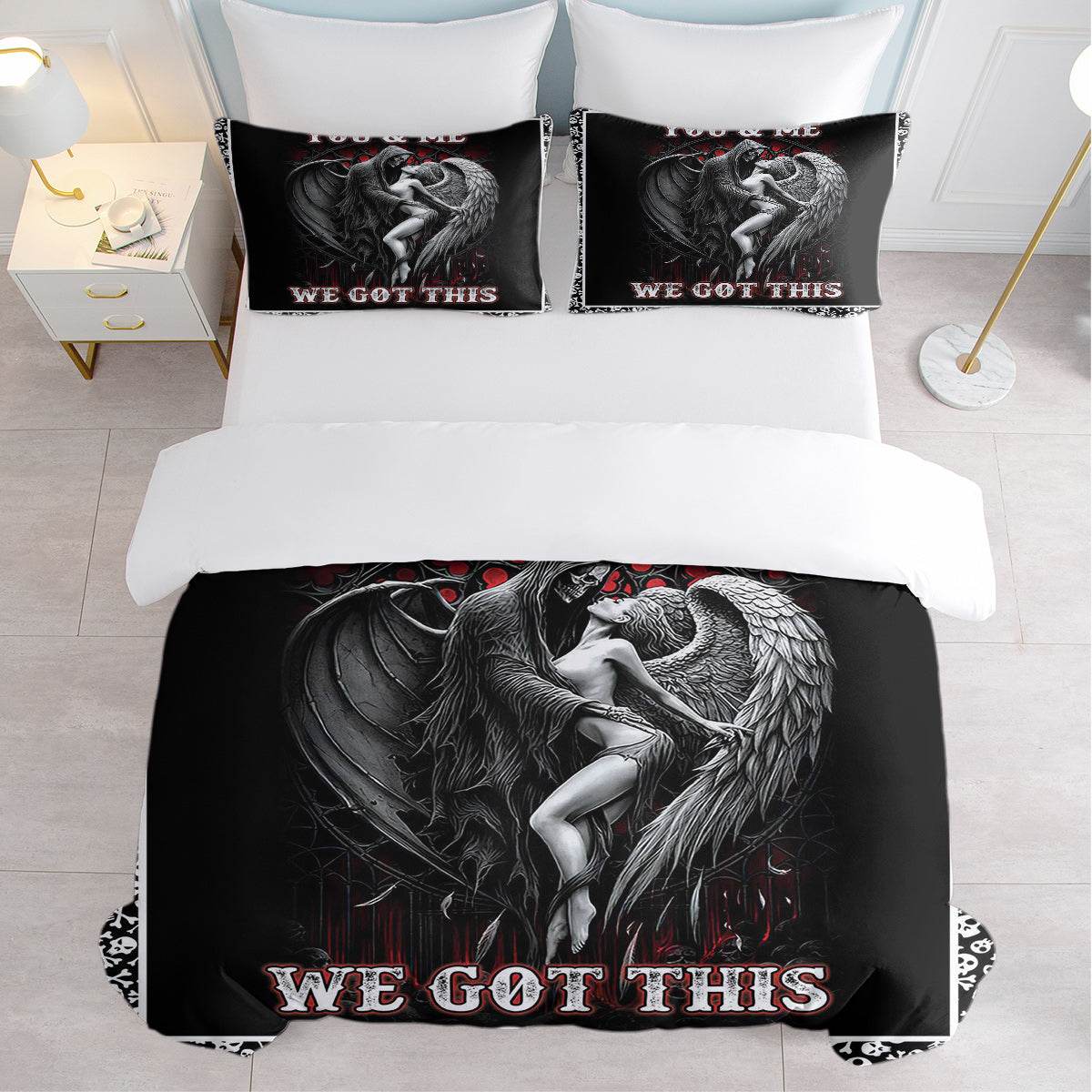 MLNSHOPS Angel Print Duvet Cover Queen Set
