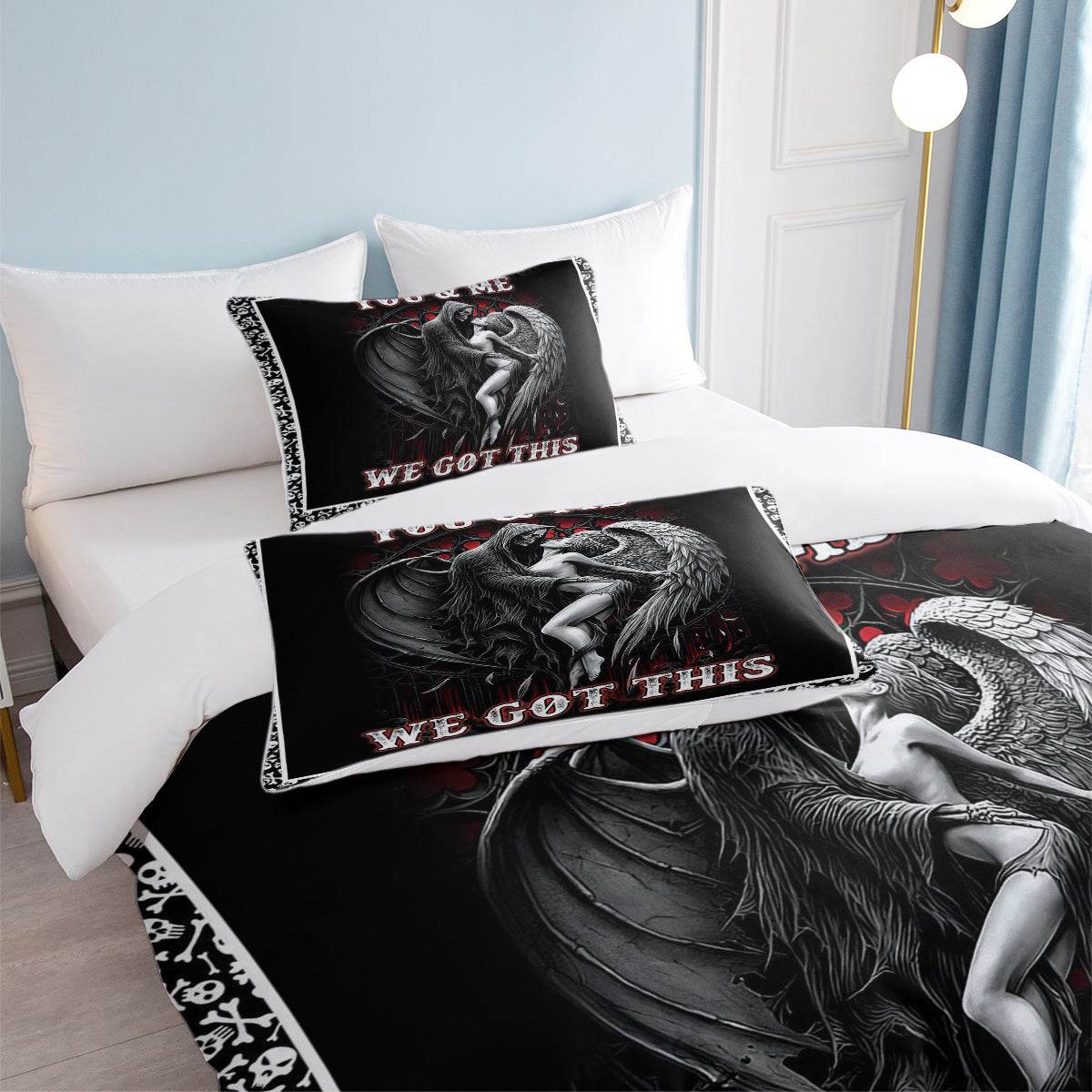 MLNSHOPS Angel Print Duvet Cover Queen Set