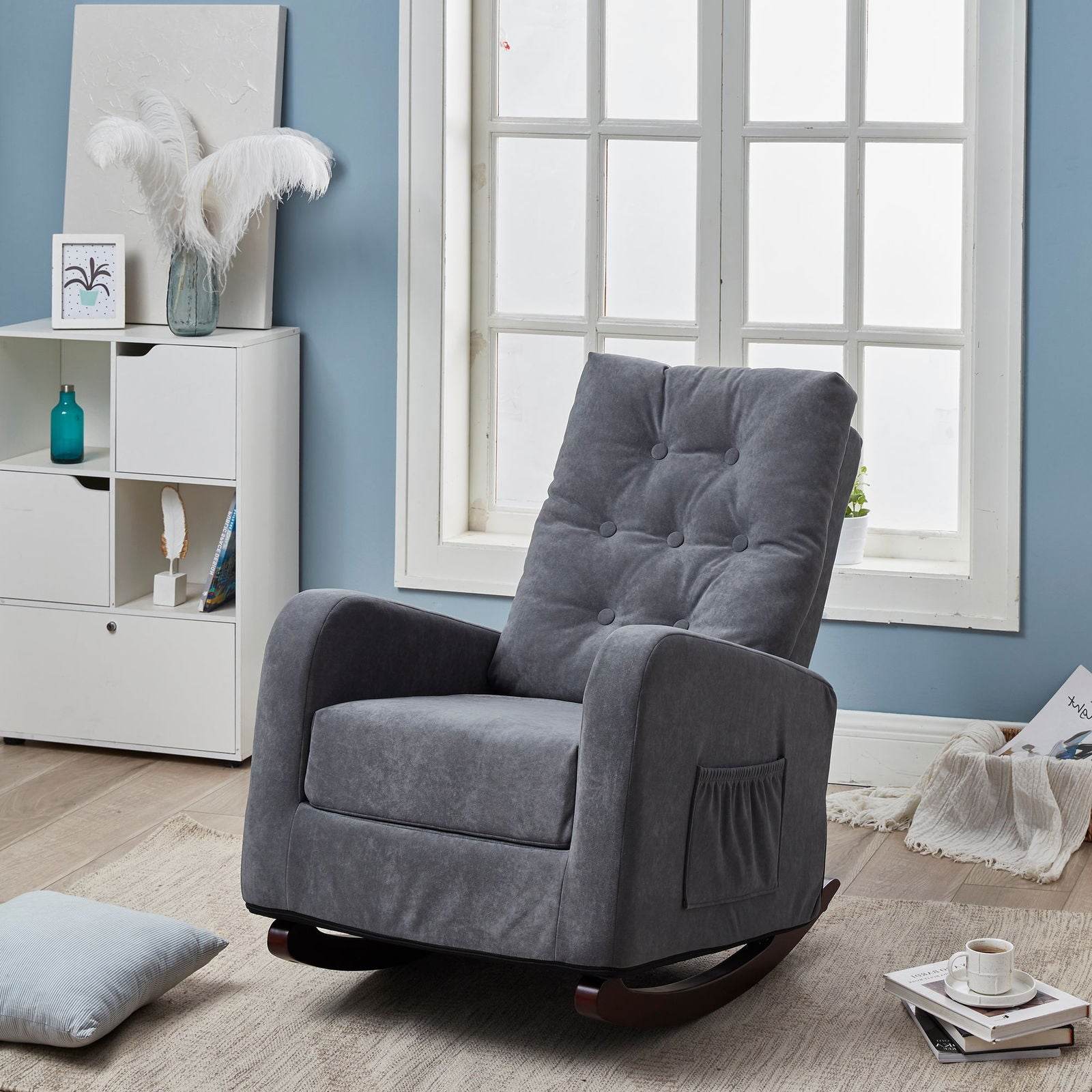 MLNshops Antique Gray Recliner Armchair for Comfort