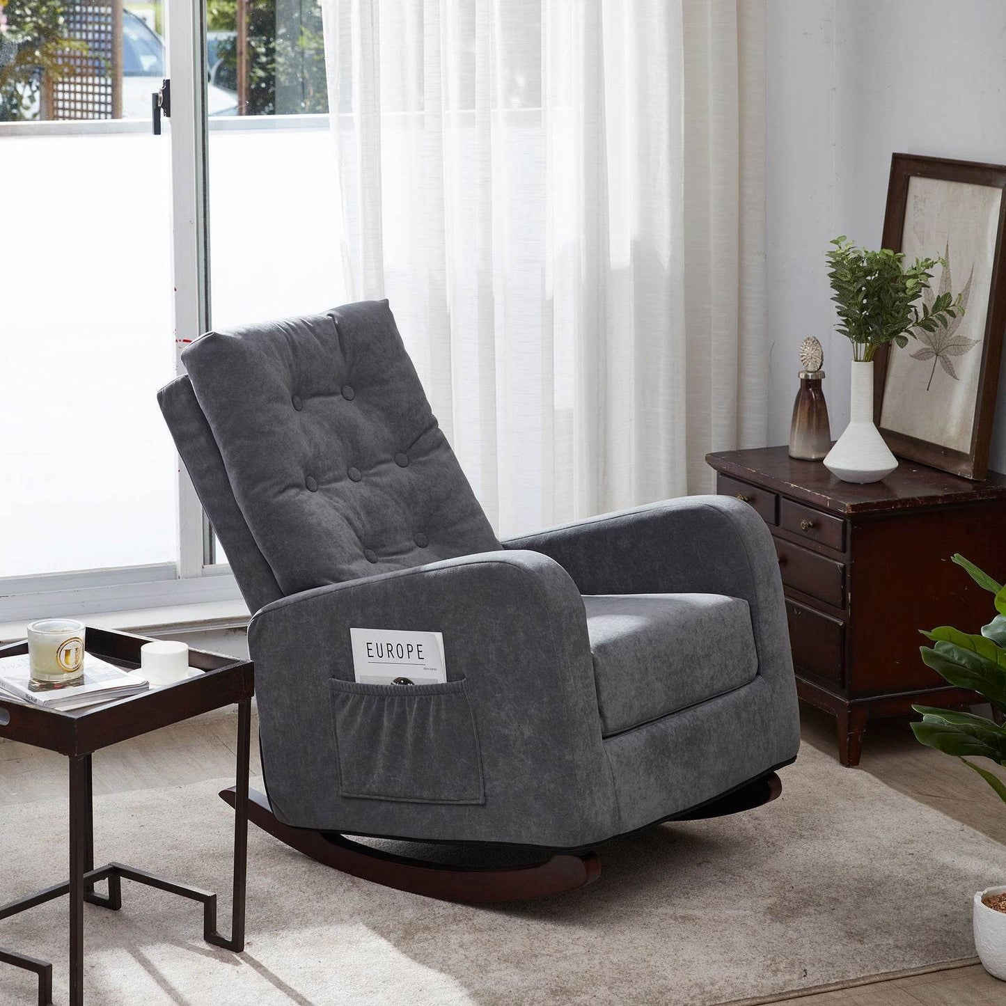 MLNshops Antique Gray Recliner Armchair for Comfort