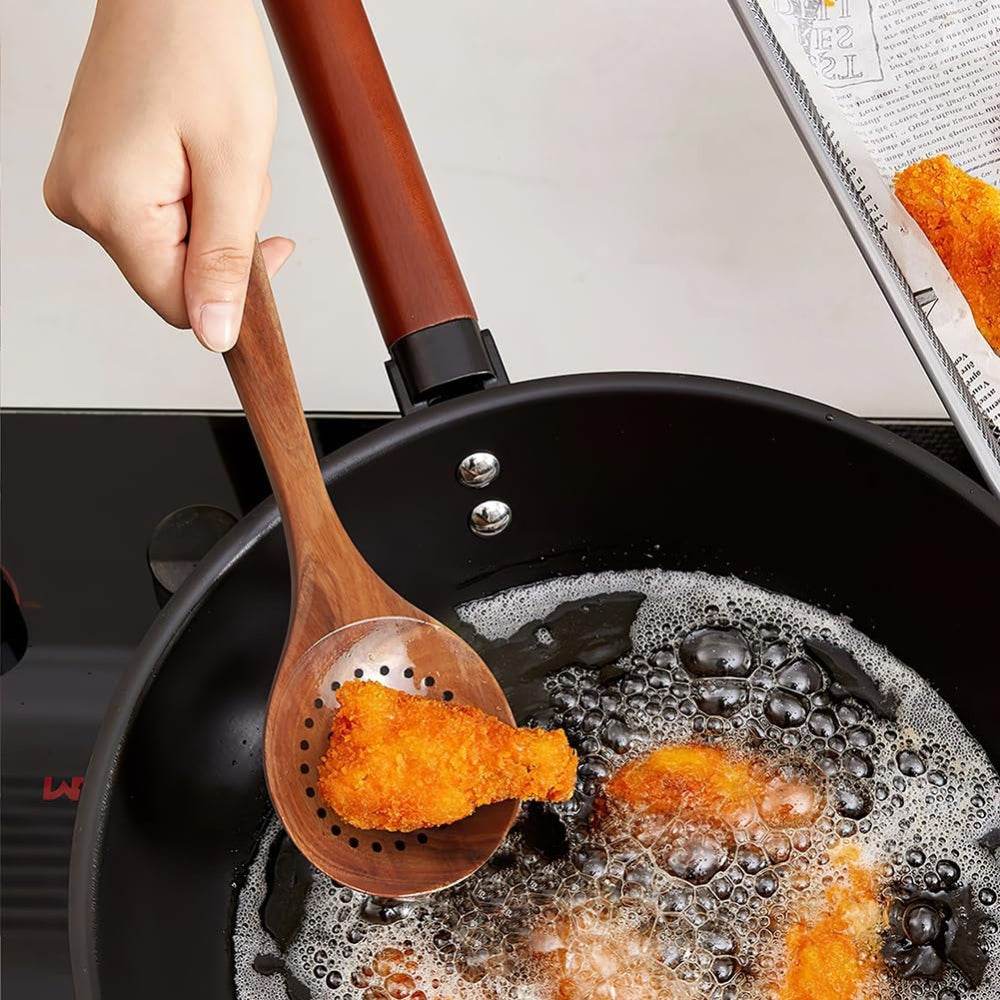 MLNshops teak wood kitchen utensils set - Durable Spoons