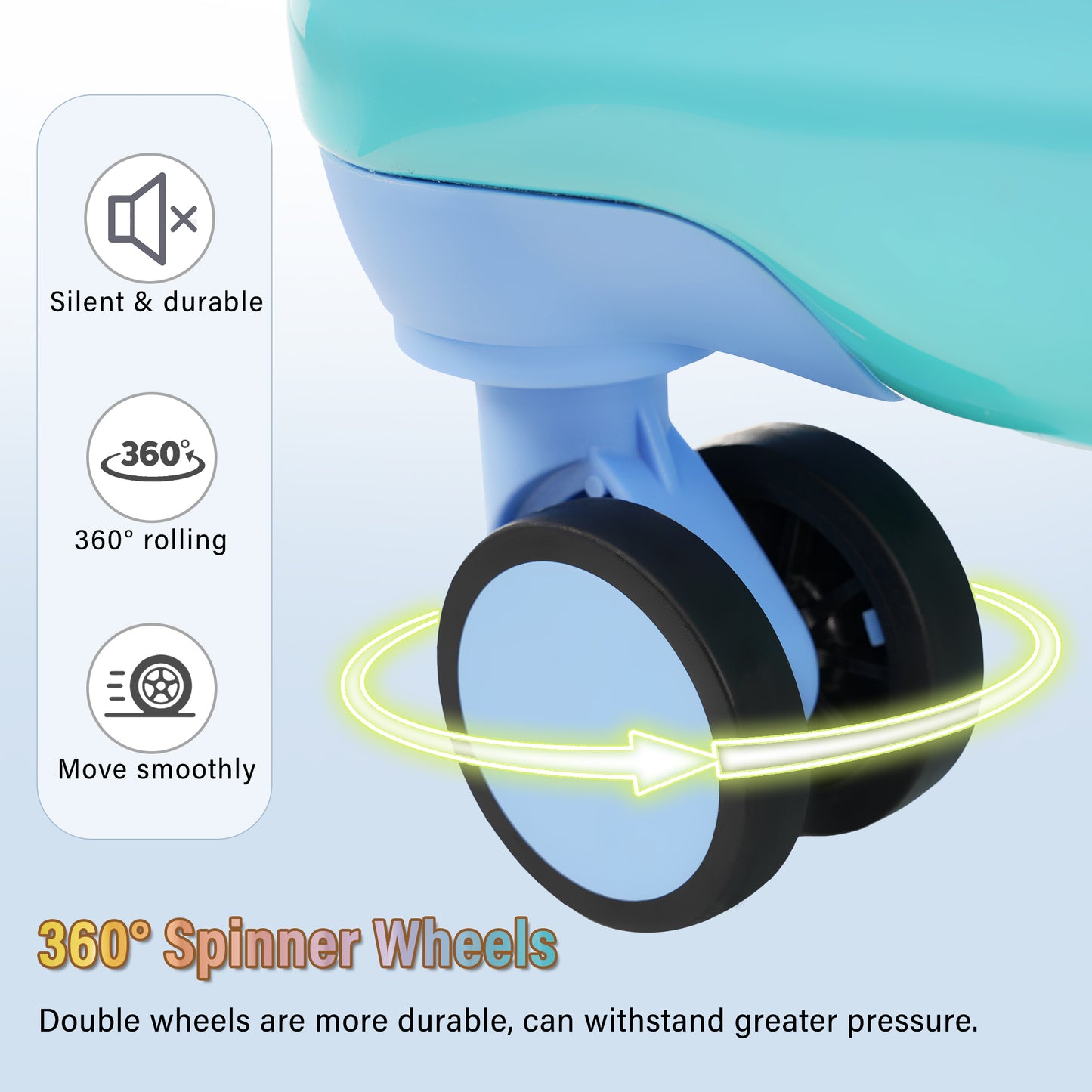 20' Carry-on Luggage with Cup Holder – Lightweight Glossy Hardshell Suitcases with Spinner Wheels, TSA Lock, Airline Approved, 2 Piece Set